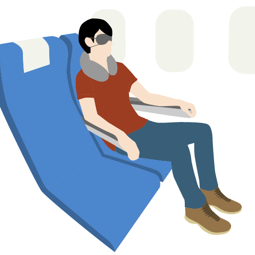 機内で寝る男性